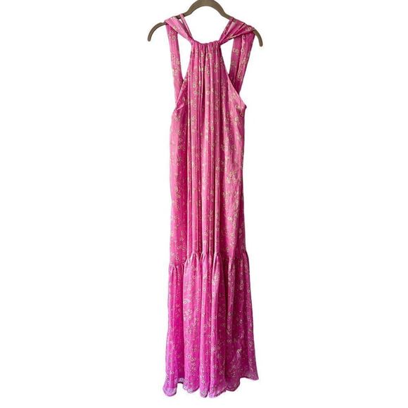 NWT Sabina Musayev Florian Floral Maxi Dress in Pink Chiffon - Picture 4 of 11